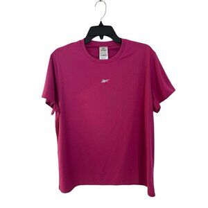 Reebok Womens Pink Logo Tech Identity Performance T-Shirt Activewear Top Size 1X